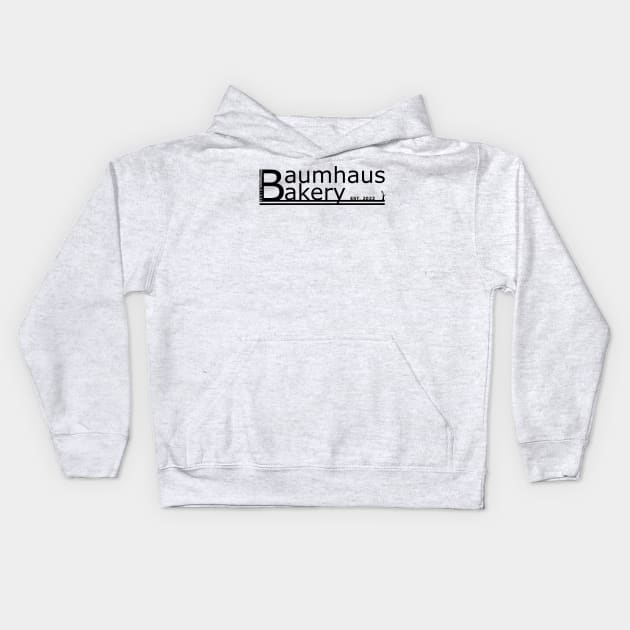 Baumhaus Bakery Logo Black Kids Hoodie by Baumhaus